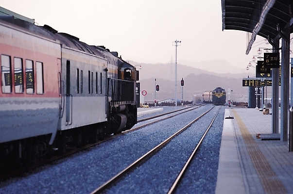 포토 JPG 주간 나라 아시아 길 육상교통 교통수단 교통 교통시설 자연 산 대중교통 서울 한국 풍경 사람없음 야외 도시풍경 기찻길 원근감 기차 도시 표지판 신호등 플랫폼 전봇대 기차역 지명 철도의날 국내포토 자연요소 공공시설 뷰포인트 알림판 역 시설 생태계 파일형식 법정기념일