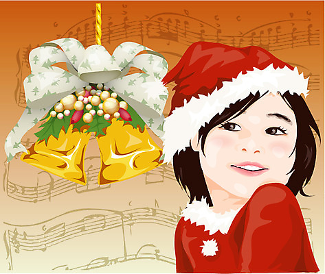 EPS 계절 여자 기념일 초등학생 어린이 크리스마스 겨울 일러스트 한명 사람 소녀 장식 선물상자 종 여자만 여자한명만 어린이만 소녀만 소녀한명만 국내일러스트 1 학생 선물 이벤트 상자 파일형식 벡터