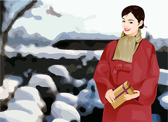 EPS 주간 한국전통 전통 계절 여자 명절 겨울 일러스트 새해 선물 한명 사람 20대 성인 야외 설날 눈 항아리 전통의상 한복 연하장 새해선물 여자만 여자한명만 성인여자만 청년만 청년여자만 성인한명만 청년여자한명만 성인여자한명만 성인만 설선물 국내일러스트 자연요소 1 기념일 날씨 카드_감사 한국 청년 도자기 파일형식 벡터 명절선물