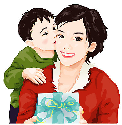 EPS 모자 라이프스타일 여자 남자 행복 아들 어린이 크리스마스 겨울 일러스트 가족 엄마 키스 선물 사람 두명 상자 국내일러스트 잡화 계절 기념일 감정 관계 생활 애정표현 파일형식 벡터
