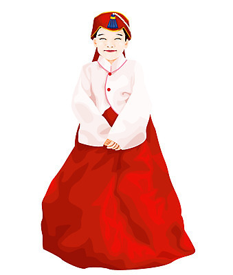 EPS 한국전통 전통 사계절 계절 여자 명절 초등학생 어린이 포즈 겨울 일러스트 새해 한명 사람 소녀 설날 전통의상 한복 여자만 여자한명만 어린이만 소녀만 소녀한명만 국내일러스트 1 학생 기념일 한국 파일형식 벡터