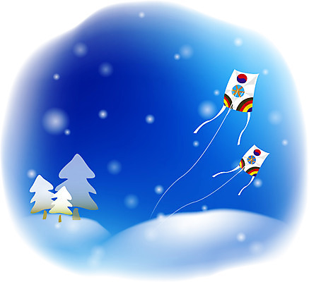 EPS 나무 한국문화 한국전통 전통 사계절 계절 생활용품 백그라운드 겨울 일러스트 하늘 풍경 사람없음 야외 놀이용품 전통놀이 눈 야간 연 연날리기 방패연 국내일러스트 자연요소 식물 동양문화 놀이 날씨 한국 오브젝트 파일형식 벡터