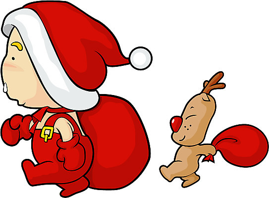 EPS 계절 기념일 남자 초등학생 어린이 크리스마스 겨울 일러스트 한명 사람 소년 공휴일 산타클로스 루돌프 보따리 꼬마산타 남자만 남자한명만 어린이만 소년만 소년한명만 국내일러스트 1 학생 사슴 이벤트 파일형식 벡터