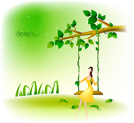 EPS 웰빙 사계절 계절 여자 일러스트 자연 휴식 나뭇잎 한명 사람 풍경 초원 20대 성인 야외 봄 로맨틱 그네 나무그네 싱그러움 여자만 여자한명만 성인여자만 청년만 청년여자만 성인한명만 청년여자한명만 성인여자한명만 성인만 국내일러스트 1 컨셉 잎 청년 생태계 파일형식 벡터