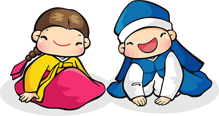 EPS 캐릭터 한국전통 전통 여자 명절 남자 어린이 일러스트 전통캐릭터 새해 사람 소녀 소년 두명 라이프 설날 절 전통의상 한복 세배 어린이만 일러캐릭터 기념일 한국 생활 인사 절_인사 파일형식 벡터