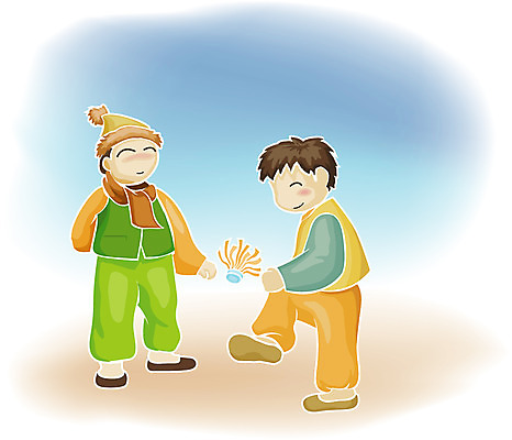 EPS 한국문화 한국전통 전통 남자 어린이 일러스트 새해 사람 소년 두명 전통놀이 제기_놀이 정통 제기차기 남자만 어린이만 소년만 국내일러스트 동양문화 놀이 한국 놀이용품 파일형식 벡터