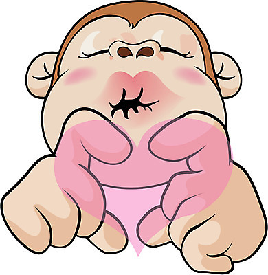 EPS 동물 척추동물 캐릭터 육지동물 손 동물캐릭터 일러스트 포유류 손가락 애니멀프린트 사랑 사람없음 하트 원숭이 입술 원숭이캐릭터 일러캐릭터 모양 감정 신체부위 파일형식 벡터