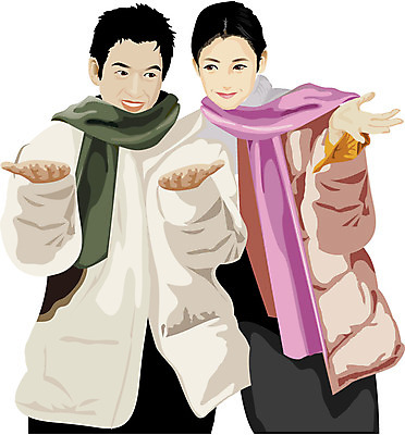 EPS 라이프스타일 커플 사계절 계절 여자 남자 겨울 일러스트 자연 사랑 미소 사람 소년 두명 눈 일생 국내일러스트 자연요소 감정 어린이 관계 날씨 표정 생활 생태계 파일형식 벡터