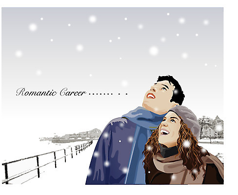 EPS 라이프스타일 커플 사계절 계절 여자 남자 겨울 일러스트 자연 사랑 미소 사람 소년 야외 두명 눈 눈송이 눈덩이 일생 함박눈 국내일러스트 자연요소 감정 어린이 관계 날씨 눈_날씨 표정 생활 생태계 파일형식 벡터