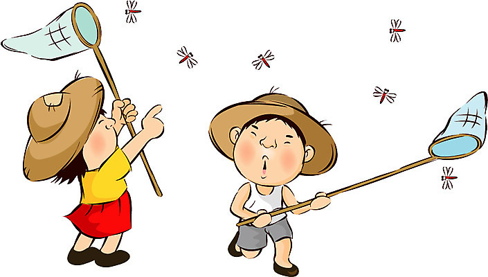 EPS 캐릭터 사계절 계절 여자 남자 어린이 일러스트 자연 사람 소녀 소년 야외 두명 가을 잠자리 곤충채집 추분 고추잠자리 채집망 어린이만 국내일러스트 일러캐릭터 곤충 수집 절기 생태계 파일형식 벡터