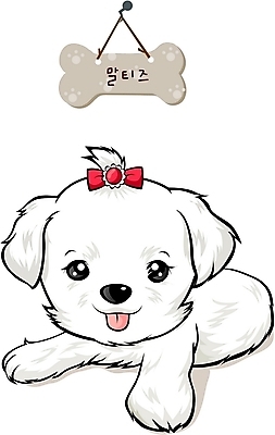 EPS 동물 척추동물 캐릭터 육지동물 반려견 일러스트 홍보캐릭터 포유류 사람없음 반려동물 말티즈 개 강아지 이름표 개캐릭터 반려 일러캐릭터 동물캐릭터 파일형식 벡터