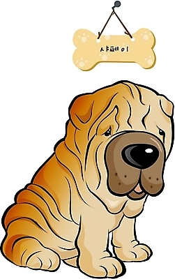 EPS 동물 척추동물 캐릭터 육지동물 반려견 일러스트 홍보캐릭터 포유류 사람없음 반려동물 개 강아지 이름표 개캐릭터 반려 샤페이 일러캐릭터 동물캐릭터 파일형식 벡터