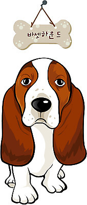 EPS 동물 척추동물 캐릭터 육지동물 반려견 일러스트 홍보캐릭터 포유류 사람없음 반려동물 개 강아지 이름표 개캐릭터 바셋하운드 반려 일러캐릭터 동물캐릭터 하운드 파일형식 벡터