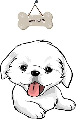 EPS 동물 척추동물 캐릭터 육지동물 반려견 일러스트 홍보캐릭터 포유류 사람없음 반려동물 개 강아지 이름표 페키니즈 개캐릭터 반려 일러캐릭터 동물캐릭터 파일형식 벡터