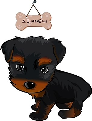 EPS 동물 척추동물 캐릭터 육지동물 반려견 일러스트 홍보캐릭터 포유류 사람없음 반려동물 개 강아지 이름표 요크셔테리어 개캐릭터 반려 일러캐릭터 동물캐릭터 테리어 파일형식 벡터