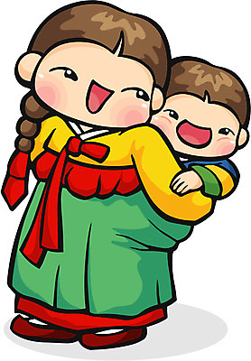 EPS 캐릭터 한국전통 전통 여자 명절 남자 일러스트 전통캐릭터 새해 사람 두명 라이프 설날 아기 전통의상 한복 업기 아기만 일러캐릭터 기념일 모션 한국 생활 파일형식 벡터