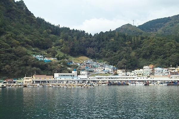 포토 JPG 주간 시설물 현대건축 건축 바다 섬 교통 수상교통 자연 산 어업 풍경 사람없음 야외 항구 어선 어촌 울릉도 저동항 선박 국내포토 자연요소 건축물 산업 교통수단 배_교통 교통시설 시골 경상북도 생태계 파일형식