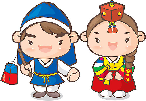 EPS 한국전통 커플 여자 명절 남자 어린이 일러스트 전통캐릭터 새해 사람 소녀 소년 두명 설날 새해인사 전통의상 한복 청사초롱 어린이만 일러캐릭터 캐릭터 전통 기념일 관계 한국 인사 초롱 파일형식 벡터