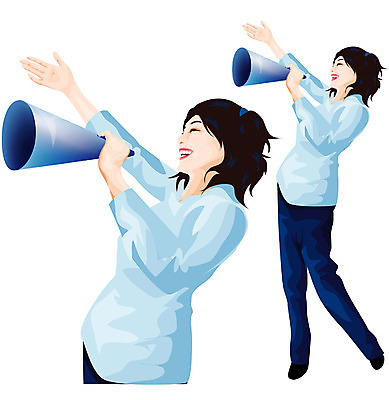 EPS 라이프스타일 여자 일러스트 안내 사람 이벤트 두명 확성기 봄 알림 여자만 국내일러스트 계절 생활 파일형식 벡터