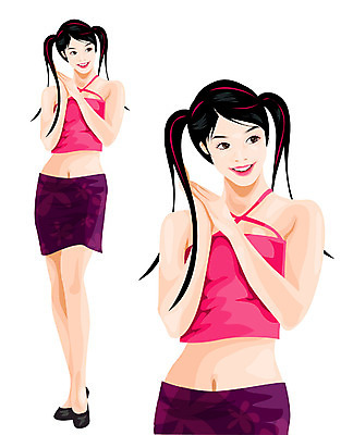 EPS 모델 캐릭터 라이프스타일 사계절 계절 여자 패션 일러스트 청소년 청소년캐릭터 한명 사람 10대 감탄 여자만 여자한명만 십대만 십대여자만 십대여자한명만 일러캐릭터 1 인물캐릭터 생활 파일형식 벡터