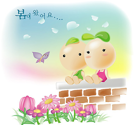 EPS 식물 캐릭터 사계절 계절 나비 꽃밭 일러스트 자연 씨앗 담장 새싹 봄 분위기 새싹캐릭터 씨앗캐릭터 소식_알림 일러캐릭터 꽃 곤충 컨셉 생태계 식물캐릭터 파일형식 벡터