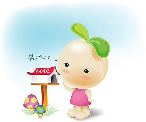 EPS 식물 캐릭터 사계절 계절 일러스트 자연 사랑 씨앗 새싹 봄 우체통 분위기 편지 새싹캐릭터 씨앗캐릭터 소식_알림 일러캐릭터 감정 컨셉 생태계 식물캐릭터 파일형식 벡터