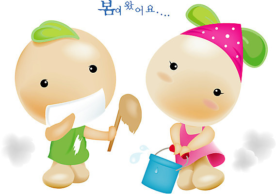 EPS 식물 캐릭터 사계절 계절 일러스트 자연 씨앗 새싹 봄 분위기 청소 물통 먼지 단장 대청소 새단장 새싹캐릭터 씨앗캐릭터 소식_알림 일러캐릭터 컨셉 생태계 식물캐릭터 파일형식 벡터