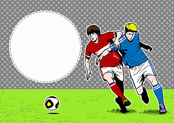 전신 PSD 직업 남자 스포츠 일러스트 축구공 축구선수 프레임 사람 성인 두명 축구 경쟁 자신감 라이벌 팝아트 열정 자부심 남자만 성인남자만 월드싸커 국내일러스트 감정 컨셉 공 축구용품 운동선수 구기 그림 성인만 파일형식