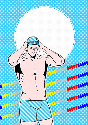 PSD 직업 남자 수영복 일러스트 프레임 한명 사람 성인 자신감 물안경 팝아트 열정 수영선수 수영모 자부심 남자만 성인남자만 국내일러스트 1 옷 감정 운동선수 그림 수영용품 성인만 파일형식