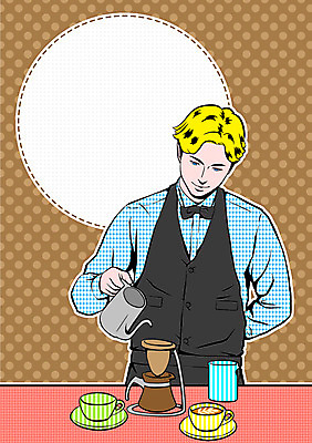 PSD 직업 남자 커피 일러스트 프레임 한명 사람 성인 자신감 커피잔 팝아트 열정 바리스타 자부심 커피여과기 남자만 성인남자만 국내일러스트 1 감정 음료 잔 그림 커피용품 성인만 파일형식