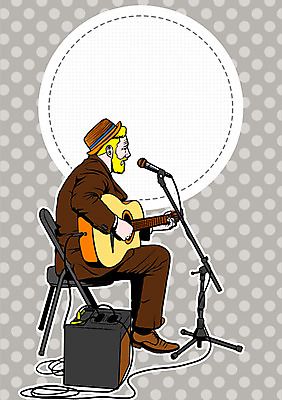 전신 PSD 직업 남자 의자 일러스트 프레임 한명 사람 앉기 성인 스피커 가수 기타 자신감 마이크 팝아트 열정 자부심 국내일러스트 1 감정 음향기기 가구 모션 현악기 음악가 그림 파일형식