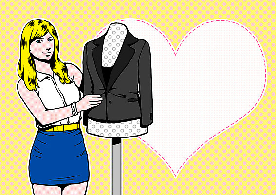 PSD 직업 여자 일러스트 프레임 한명 사람 성인 자신감 마네킹 디자이너 패션디자이너 팝아트 열정 자부심 국내일러스트 1 감정 그림 파일형식