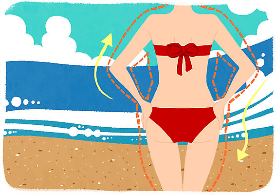 PSD 여자 바다 일러스트 새로움 한명 사람 성인 비키니 뷰티 변화 성형수술 몸매 날씬함 과정 성형미인 국내일러스트 1 수영복 컨셉 수술 미인 파일형식