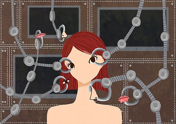 PSD 여자 일러스트 새로움 한명 사람 성인 뷰티 기계 눈 입 변화 성형수술 코 과정 성형미인 국내일러스트 자연요소 1 컨셉 날씨 신체부위 수술 미인 파일형식