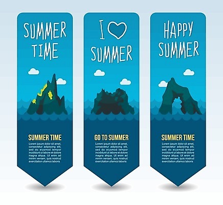 EPS 해외이미지 배너 세로배너 일러스트 사람없음 파란색 하트 바위섬 배너세트 해외202004 해외일러스트 모양 컬러 섬 세로 세트 파일형식 벡터 이미지허브