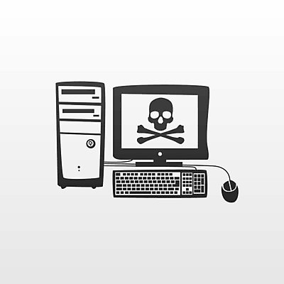 EPS 해외이미지 인터넷 일러스트 뼈 컴퓨터 모니터 검은색 흰색 바이러스 쥐 위협 철사 불법복제 해골모형 해외202004 해외일러스트 컬러 전자제품 모형 설치류 파일형식 벡터 이미지허브
