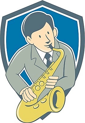 EPS 해외이미지 남자 일러스트 놀이 그래픽 음악가 기구 만화 색소폰 방패 고립 놋쇠 뮤지컬 플레이어 해외202004 해외일러스트 직업 음악 사람 목관악기 파일형식 벡터 문화예술 관악기 악기 이미지허브