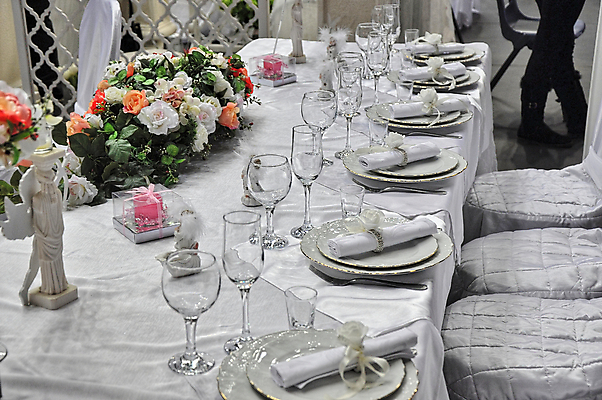 포토 JPG 해외이미지 식기 디자인 꽃 음료 꽃다발 결혼 꽃무늬 와인잔 의자 유리 결혼식 이벤트 사람없음 내부 장식 파티 요식업 식당 식사 저녁식사 모임 식탁보 흰색 축하 직물 고급 우아함 은색 서비스 냅킨 설정 접수 해외202004 해외포토 식물 산업 컬러 가구 컨셉 무늬 술잔 재질 상점 파일형식 이미지허브