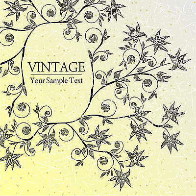 EPS 해외이미지 꽃 백그라운드 잎 라인일러스트 일러스트 프레임 타이포그라피 사람없음 빈티지 잎줄기 연노랑색 해외202004 해외일러스트 식물 문자 줄기 컨셉 노란색 파일형식 벡터 이미지허브