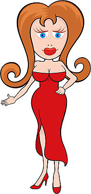 EPS 해외이미지 드레스 일러스트 따뜻함 서기 빨간색 전시 가리킴 발표 만화 해외202004 해외일러스트 옷 컬러 모션 손짓 파일형식 벡터 이미지허브