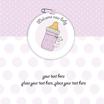 EPS 해외이미지 기념일 백그라운드 일러스트 타이포그라피 사람없음 보라색 젖병 초대 옷핀 해외일러스트 문자 컬러 이벤트 아기용품 파일형식 벡터 이미지허브