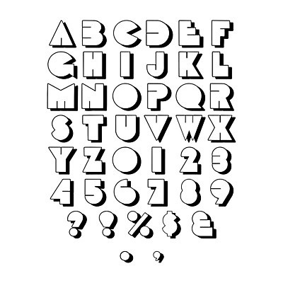 EPS 해외이미지 일러스트 블록 편지 복고 심플 해외202004 해외일러스트 파일형식 벡터 이미지허브