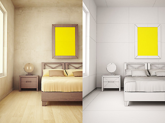 포토 JPG 해외이미지 포스터 가구 주택 프레임 사람없음 내부 인테리어 3D 침실 침대 야광 목업 와이어프레임 파케트 해외202004 해외포토 디자인 생활용품 건물 빛 디지털합성 파일형식 이미지허브