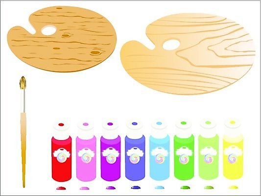 EPS 해외이미지 일러스트 미술 목재 그래픽 컬러풀 페인트 붓 팔레트 떨어짐 그림 예술가 페인트붓 아크릴 해외202004 해외일러스트 나무 컬러 컨셉 재료 재질 문화예술 파일형식 벡터 이미지허브