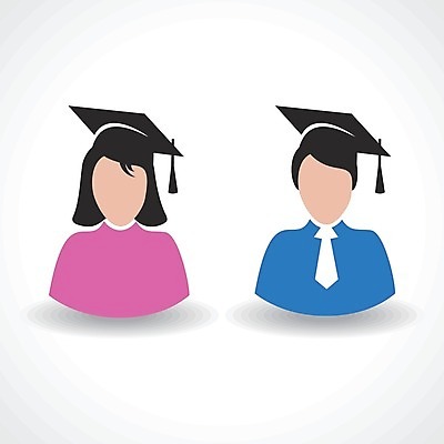 EPS 해외이미지 학생 여자 교육 남자 일러스트 학사모 졸업 사람모양 졸업생 성인 두명 성인만 해외202004 해외일러스트 모양 모자_잡화 사람 파일형식 벡터 이미지허브