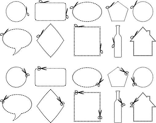 EPS 해외이미지 모양 디자인 점선 일러스트 프레임 사람없음 세트 사각형 원형 자르기 정사각형 해외202004 해외일러스트 도형 선 모션 파일형식 벡터 이미지허브