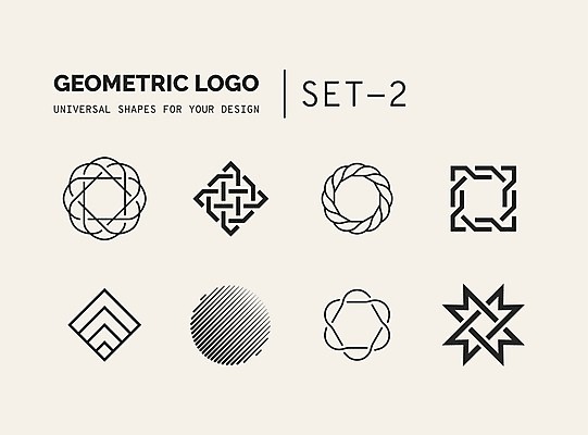EPS 해외이미지 문양 디자인 선 일러스트 추상 사람없음 세트 사각형 원형 심볼 라인아트 심플 마름모 지오메트릭 해외202004 해외일러스트 도형 무늬 파일형식 벡터 이미지허브