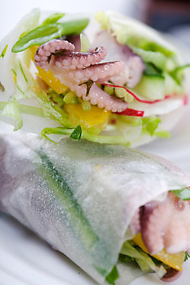 포토 JPG 해외이미지 음식 건강 요리 동양인 사람없음 주방 해산물 오징어 롤 저칼로리 해외202004 해외포토 연체동물 인종 수중동물 파일형식 이미지허브