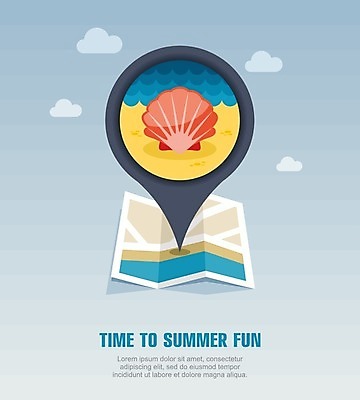 EPS 해외이미지 구름 지도 일러스트 조개 해변 사람없음 여름 여름휴가 바캉스 조개껍데기 심볼 위치 해외202004 해외일러스트 자연요소 계절 바다 휴가 어패류 파일형식 벡터 여름_계절 이미지허브