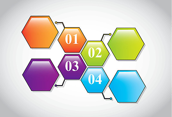 EPS 해외이미지 디자인 일러스트 비즈니스 사람없음 숫자 인포그래픽 정보 육각형 순서 목차 해외202004 해외일러스트 도형 문자 파일형식 벡터 이미지허브